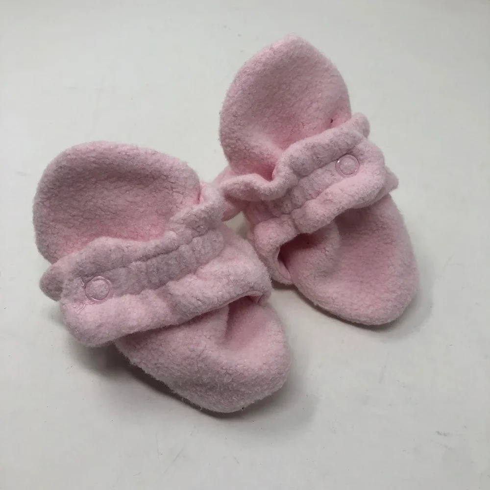 Zutano Cozie Fleece Baby Booties 3M Infant Pink Brown Magenta 3 Pair Bundle